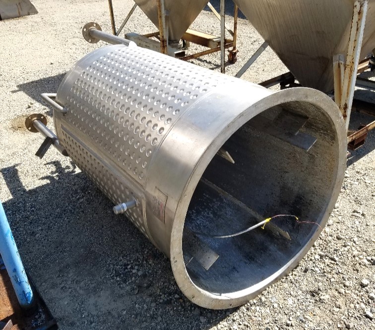 used 250 Gallon Jacketed Stainless Steel Tank. 3' Dia. x 4'6